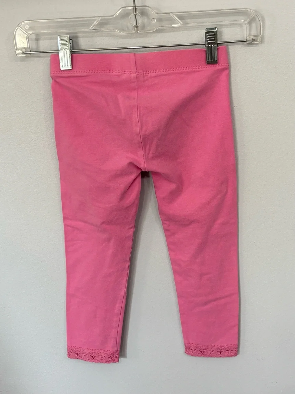 The Children’s Place Girls Pink Stretch Knit Leggings Lace Trim Size Small S 5/6